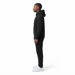 Premium Heavyweight Hip-Hop <b>Plain</b> <b>Hoodie</b> for Men-400GSM Crossgrain Reverse Weave Raglan Pullover - Product Image 3