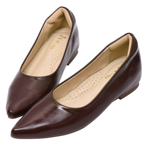 Zapatos Planos de Mujer Ann'S Marrones con Punta en Pico, Tacón Bajo, Parte Superior de Cuero Genuino, Correa con Hebilla, Soporte para el Arco, Amortiguación en el Talón, Elegantes - Product Image 1