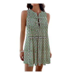 Haut bohème décontracté en pur coton, imprimé floral terreux, tunique indienne à imprimé Bagru, vêtements d'été pour le jour, vêtements d'Inde et du Pakistan - Product Image 5