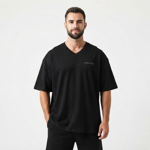 T-shirt à manches courtes pour homme en coton, coupe classique ultra-fine, avec logo personnalisé sur le devant, vente en gros - Product Image 5