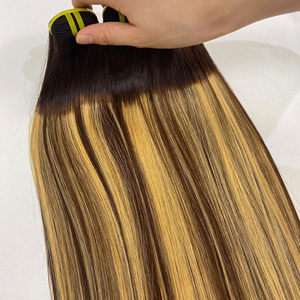 ผมต่อแบบชาวเวียดนามสำหรับ100% สีบลอนด์แบบไล่เฉดสีผมคนบริสุทธิ์ - Product Image 3