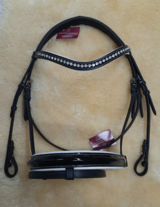 Banda para cejas de charol de alta calidad con cristal elegante para brida de caballo con logotipo personalizado para equitación y equitación - Product Image 2