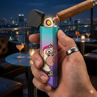Briquet USB Métallique Rechargeable Électronique Sans Flamme Coupe-Vent Slim 15000 pour Fumeurs - Vente en Gros