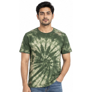 T-shirt tie-dye pour homme 100% coton, col rond, manches courtes, streetwear décontracté, fabrication sur mesure, vente en gros, usine de vêtements, livraison mondiale - Product Image 1