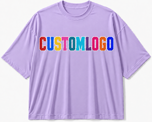 T-shirt à manches courtes pour homme avec logo personnalisé, violet, 100% polyester, jersey, col rond, imprimé avec un motif de lettres sur le devant, coupe ample décontractée - Product Image 6