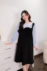 V1180 Soft Comfortable Breathable Sweat-<b>Absorbent</b> Dress for Pregnant Women Good Absorbency Rain <b>Cloth</b> Maternity Clothing - Product Image 4