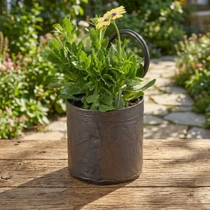 Vintage <b>Rustic</b> Iron Hanging Bottle Holder Flower Vase Pot Decorative Kitchen Utensil Holder for <b>Console</b> <b>Table</b> Living Room - Product Image 6