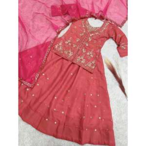 Beautiful Embroidered Lehenga & Dupatta with <b>Sequins</b> Work Regional Clothing Top - Product Image 3