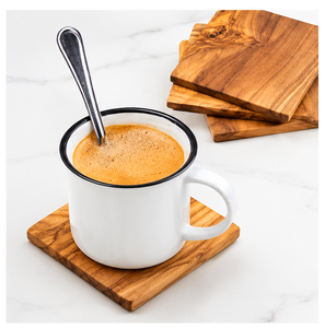 Handcrafted Premium Olive Wood Coasters Set Natural Grain Square Luxury Customizable Home Hotel Restaurant Drink Tableware - Product Image 6