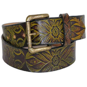 Vintage Full Grain Hand Tooled Western Leather <b>Belt</b> for <b>Cowboy</b> Best Price Custom Made Western Leather Tooling <b>Belt</b> for Unisex - Product Image 1