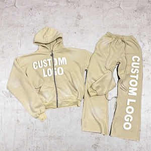 Ensemble de survêtement streetwear en strass de qualité supérieure, ensemble sportif scintillant en cristal, fabrication sous marque privée - Product Image 2