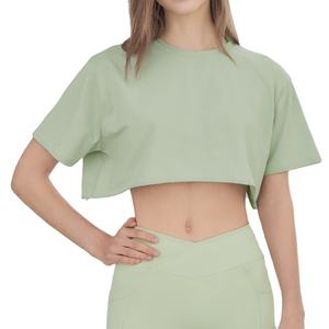 Top court en satin pour femme, chemisier à col en V, t-shirt basique court, coupe ajustée, style hip hop, respirant et pour l'hiver - Product Image 3