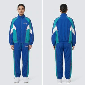 Men's Color Block Windbreaker Tracksuit - Windbreaker <b>Jacket</b> & Pants Set for Gym, Factory Direct - Product Image 1