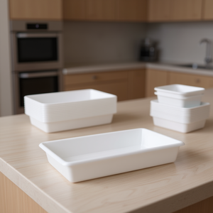 Contenedor de Almacenamiento Rectangular de Plástico Minimalista de 5.6L para Uso en la Cocina, Bandeja Hosteria Apilable - Product Image 3