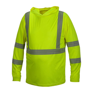 Sweat-shirts de travail à logo personnalisé, haute visibilité, pour hommes, en polyester imperméable, avec LED clignotantes, réfléchissants, OEM - Product Image 1