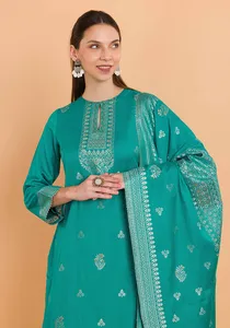 Tissu de robe non cousu Safaa Premium en viscose, pour costumes d'hiver pakistanais avec étole - Product Image 4