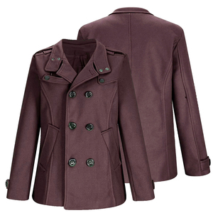 Latest Design Long <b>Pea</b> <b>Coat</b> Maroon Color Side Pockets Windproof Quick Dry Lightweight Streetwear Winter Poacoat - Product Image 3