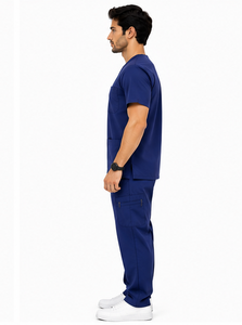 Nuevo conjunto de uniforme médico para hombre de 2 piezas, pantalones jogger transpirables de spandex, uniforme de hospital, logotipo personalizado, moderno y cómodo. - Product Image 6