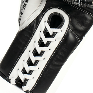 Askar Wear Ind. Boxing Gloves Leather Lace-Up Black White Design Breathable Adult Training Gear - Product Image 4