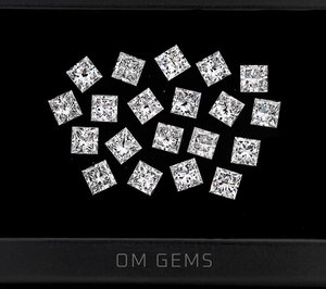 Diamant de laboratoire taille princesse 1,20 carat 2,0 mm, certifié IGI, blanc pur [20 pièces] - Product Image 6