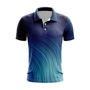 Chemises pour hommes personnalisées à manches courtes en coton respirant à séchage rapide, imprimées par transfert thermique, motif uni foncé - Product Image 5