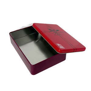 Boîte en métal rectangulaire recyclable sur mesure avec couvercle pour l'emballage de chocolats et de biscuits - Product Image 2