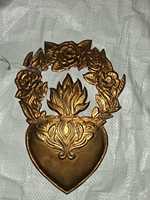 Miroir mural vintage en métal doré en forme irrégulière, style Cœur Sacré, décoration minimaliste faite à la main pour Noël et la maison