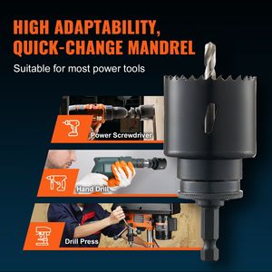 Kit de sierra perforadora bimetálica M42 de 3/4'' y 4-1/2'' de uso general con 18 hojas de sierra, 6 brocas y 1 llave hexagonal - Product Image 4