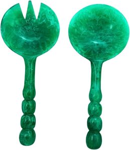 Resin handle spoon resin handle fork durable <b>salad</b> server lightweight serving utensils Eco friendly serve ware festive tableware - Product Image 4