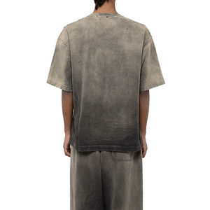 Camiseta Oversize Vintage de Algodón Pesado con Efecto Desgastado por el Sol y Lavado Ácido, Estilo Streetwear Personalizado, Calidad Premium de Fabricante - Product Image 2