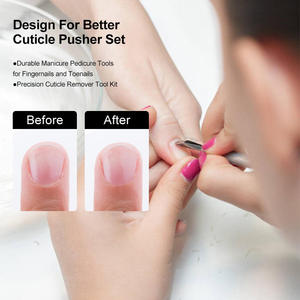 Empujador de uñas desechable de doble cabezal de acero inoxidable y herramienta para recortar la piel muerta ANAAIF - Product Image 3