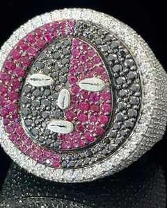 Anillo de Lengua Hip Hop Lick of Death, Chapado en Oro Blanco, Plata de Ley 925, con Diamantes de Moissanita VVS, Joyería para Raperos - Product Image 5