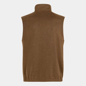 Reversible Cashmere <b>Wool</b> Gilet Mens Luxury Stand Collar Two Way Zip <b>Vest</b> Slim Fit Windproof Bodywarmer OEM Private Label 3D - Product Image 2