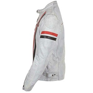 High End Canvas <b>Leather</b> <b>Jackets</b> for Men Offering Superior Warmth Timeless Biker Style with Stand Collar Front Logo Modern Fit - Product Image 5