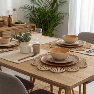 Napperons de table en corde de papier tressée style rustique, taille personnalisée, pour décoration de table à manger, fête de mariage - Product Image 5