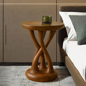 Taburetes de madera maciza Taburetes redondos pequeños de alta calidad Diseño otomano Calidad garantizada para dormitorio Hotel Apartamento - Product Image 1