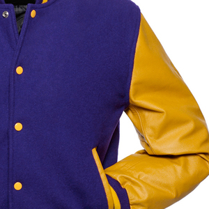 แจ็คเก็ตเบสบอลหนังแบบมีแขนเสื้อ แจ็คเก็ต Letterman Varsity Bomber แจ็คเก็ต Varsity สั่งทำพิเศษ แจ็คเก็ต Varsity ระบายอากาศได้สำหรับผู้ชาย - Product Image 3