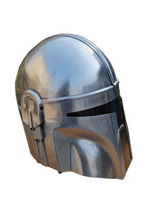 Casco Mandaloriano Hecho a Mano, Armadura de Caballero de Acero Suave con Acabado Plateado, para Reenactaciones Históricas, Fiestas de Halloween y Proveedor Mayorista - Product Image 5