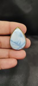 Pendentif rainuré en opale bleue 100% naturelle, pierre précieuse en vrac pour la fabrication de bijoux artisanaux en laiton - Product Image 5