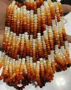 Perles de rondelle à facettes en opale de feu naturelle mexicaine 4-4.5mm 16 pouces brin pour la fabrication de bijoux - Product Image 3