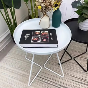 Modern Round <b>Side</b> / Coffee <b>Table</b> with Handle Metal Steel Round <b>Side</b> <b>Table</b> Dinning Cafe <b>Table</b> - Product Image 1