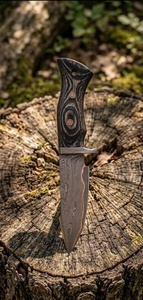 Cuchillo Skinner de Acero de Damasco con Mango de Madera, Hoja de Punta Caída de 0.6mm de Grosor, Herramienta para Exteriores - Product Image 6