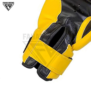 Guantes de Boxeo de Piel de Alta Calidad, Color Negro y Amarillo, Diseño Moderno, Protección para las Manos, Color Blanco con Nervaduras Azules, Buen Vendedor - Product Image 5