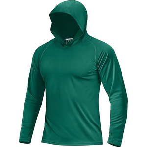 Hooded Sports <b>Pullover</b> <b>Men</b> No Front Pocket Minimalist Design Gym Training Sweatshirt Clean Look - Product Image 1
