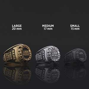 Anillo Universitario BOJ MCollege 017 Personalizado en Plata con Diamantes, Anillo de Graduación Unisex, Certificado GIA, Micro, Bajo Precio - Product Image 4