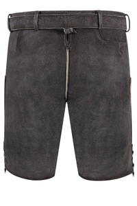 Men Bavarian Lederhosen Shorts Brown Embroidered Traditional Trachten Pants Oktoberfest Casual Wear - Product Image 4