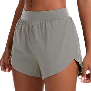 Falda pantalón deportiva azul real para mujer, cintura alta, elástica, de poliéster tejido, transpirable, corte regular, color liso - Product Image 3