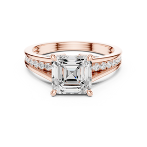 Nuevo Anillo Clásico con Diamante Cultivado en Laboratorio, Corte Asscher, con Halo, Certificado GRA, para Bodas y Fiestas, a Precio de Mayoreo - Product Image 1
