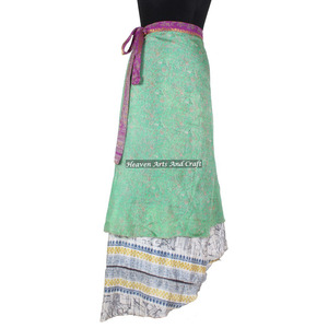 Indian Silk Wrap <b>Skirts</b> Summer <b>Boho</b> Stylish Multi Color Plus Size Comfortable Fashion Bohemian Gypsy Women - Product Image 3