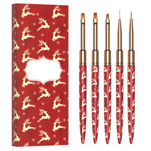 Juego de Pinceles Premium para Decoración de Uñas, con Vástago Rizado, Cerdas Finas de Nylon, para Pintura Detallada y Patrones Florales - Product Image 1